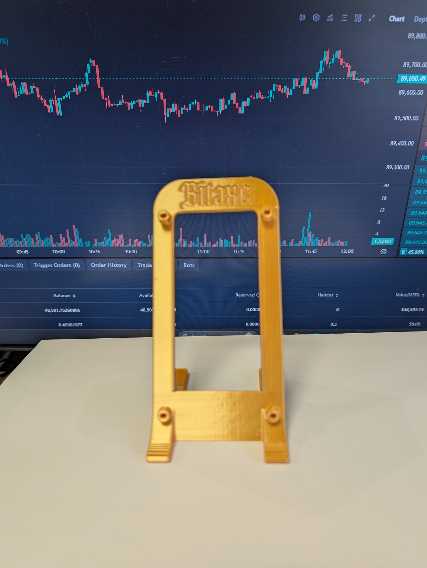 Bitaxe Miner Vertical Stand Gold