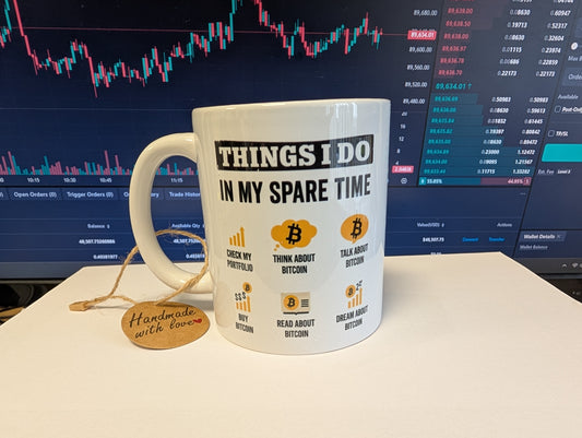 Bitcoin Black Handles Ceramic Coffee Mug